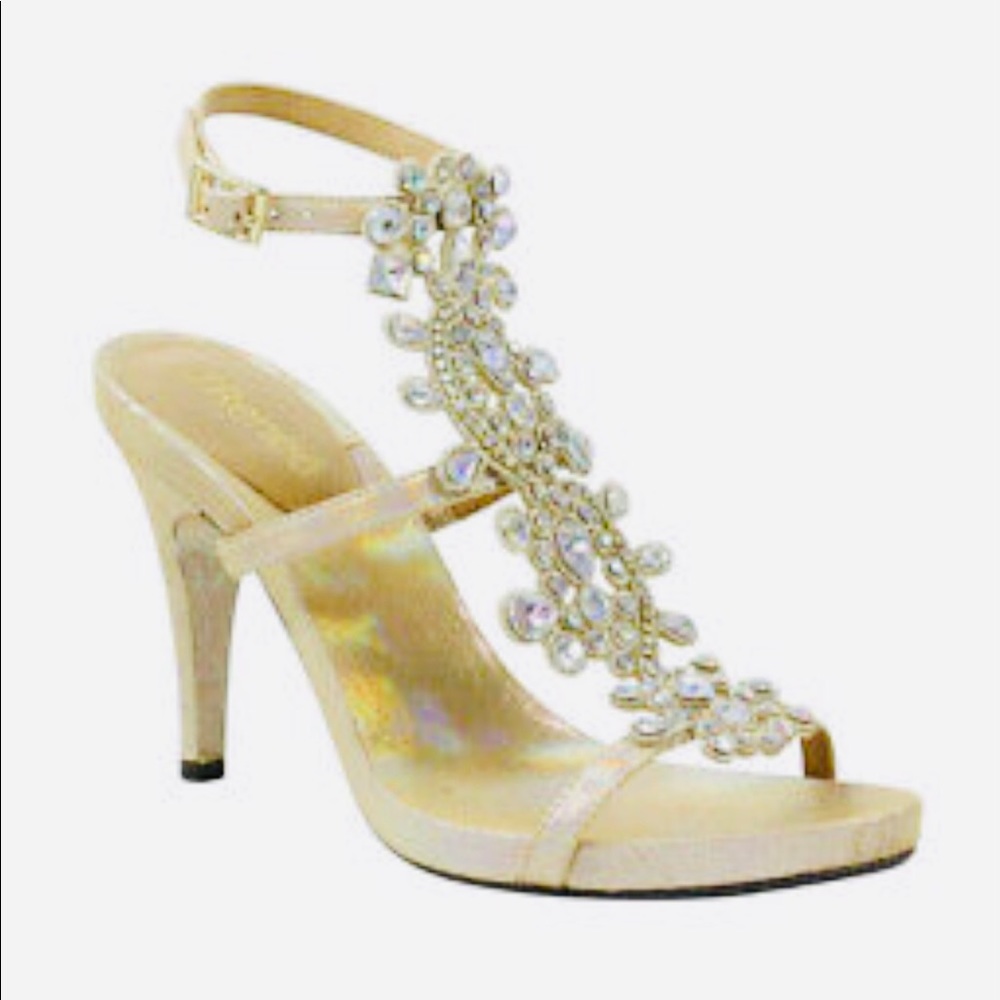 JRene Evadine pump 8.5w Metallic gold